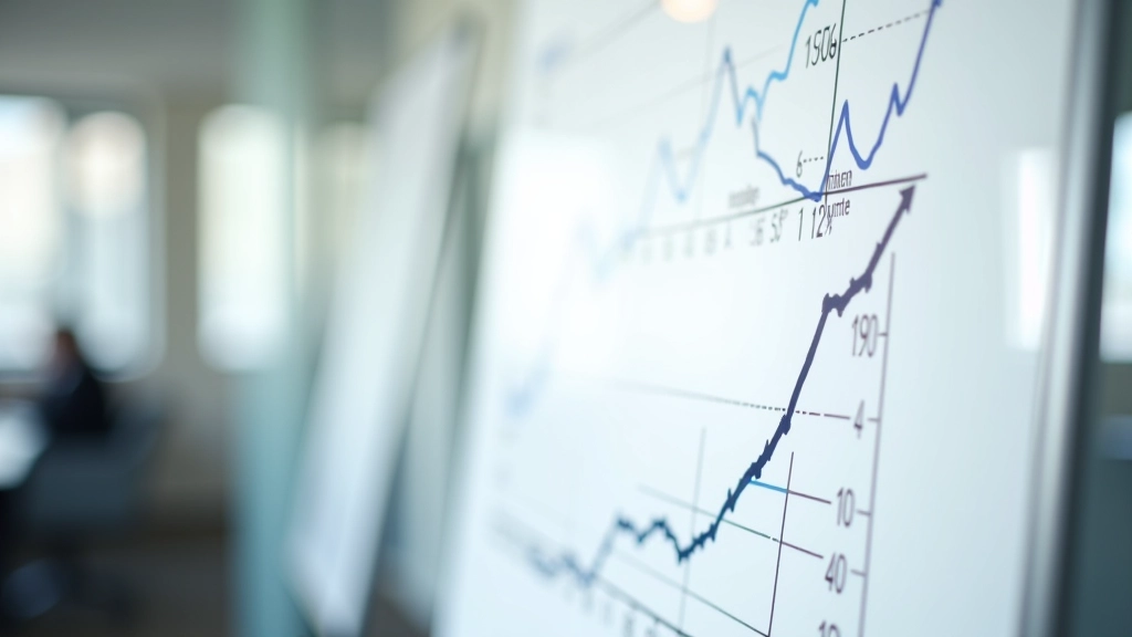 Verschiedene Diagramme und Statistiken zur Gehaltsentwicklung auf Whiteboard skizziert