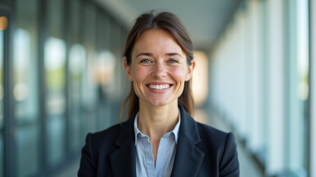 Glücklicher Beamter im modernen Büro, symbolisiert Sicherheit und Stabilität im öffentlichen Dienst